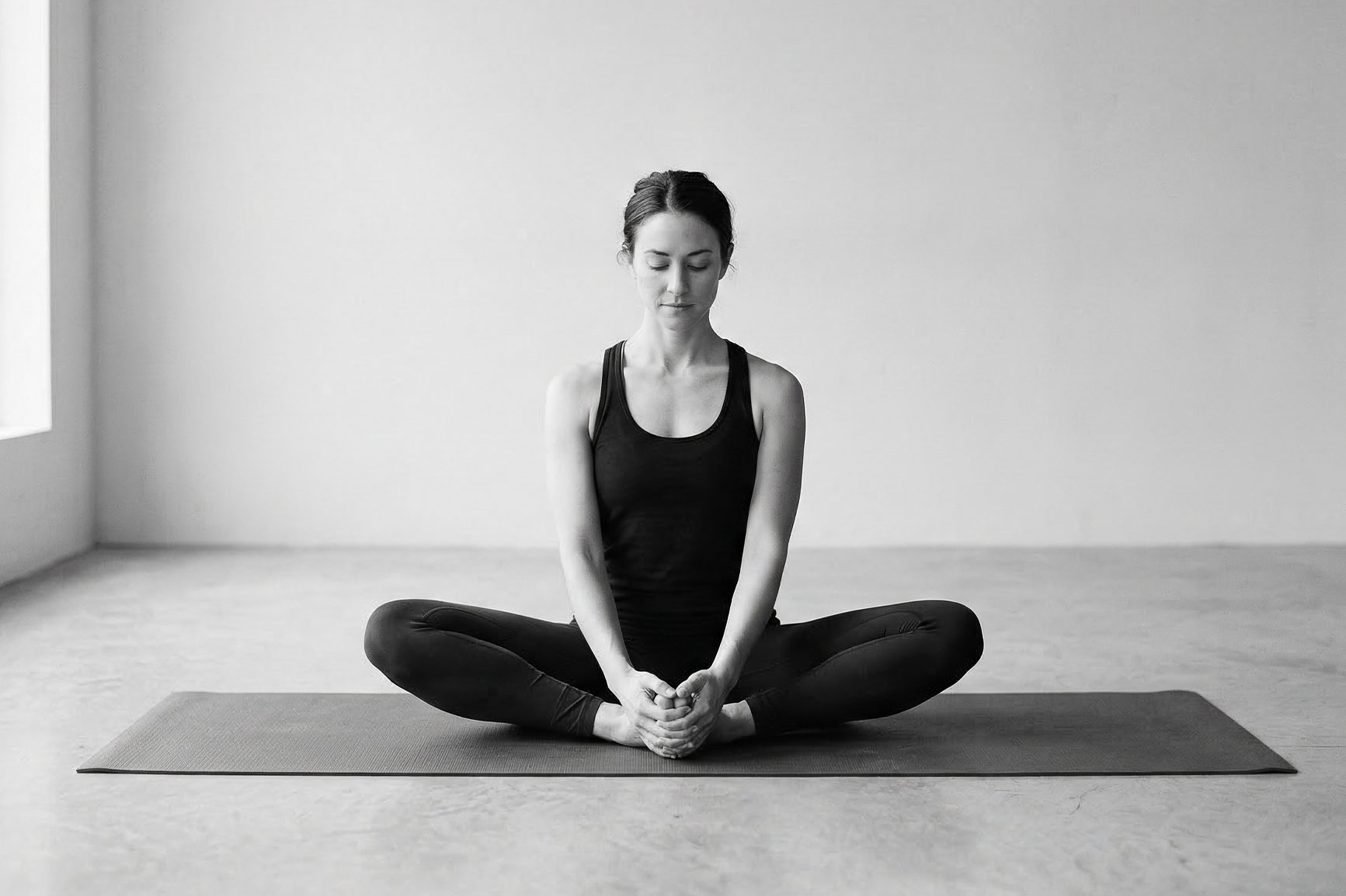 Joga a yoga cvičenie v Habit Studio Košice - pozícia motýlika - baddha konasana